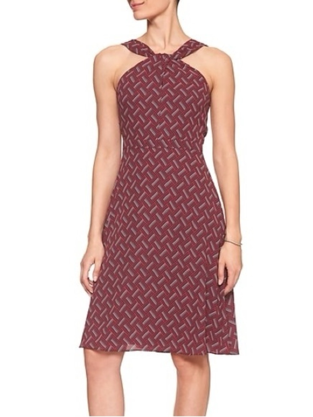 NEW Banana Republic Twist Neck Halter Dress